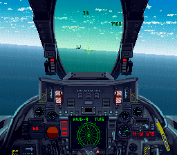 Turn and Burn: No-Fly Zone (SNES) screenshot: An enemy plane