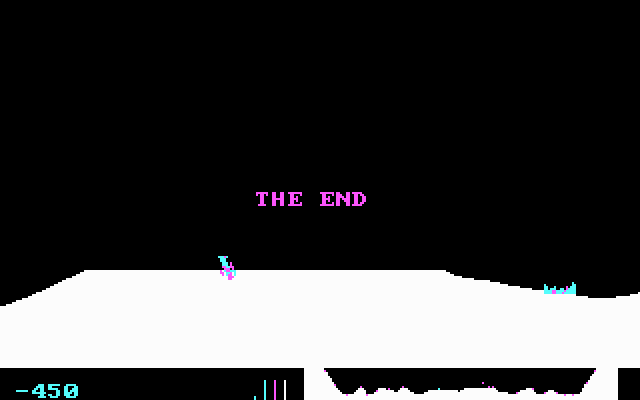 Sopwith (DOS) screenshot: Obviously, the end