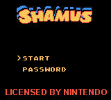 Shamus (Game Boy Color) screenshot: Main menu