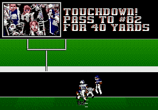 Bill Walsh College Football 95 (Genesis) screenshot: Touchdown!