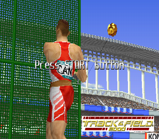 International Track & Field 2000 (PlayStation) screenshot: Demo. Press START button.