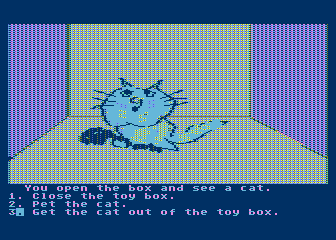 Dragon's Keep (Atari 8-bit) screenshot: I found a cat!