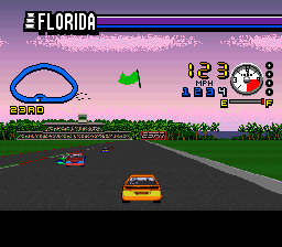 ESPN Speed World (SNES) screenshot: Racing against other cars.