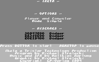 Iketa (Commodore 64) screenshot: Main menu