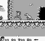 Turok: Battle of the Bionosaurs (Game Boy) screenshot: Be faster than the reptile.