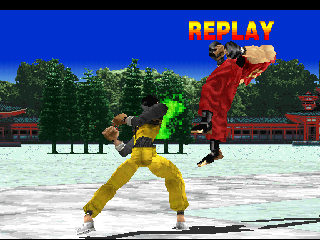 Tekken (PlayStation) screenshot: Instant replay.