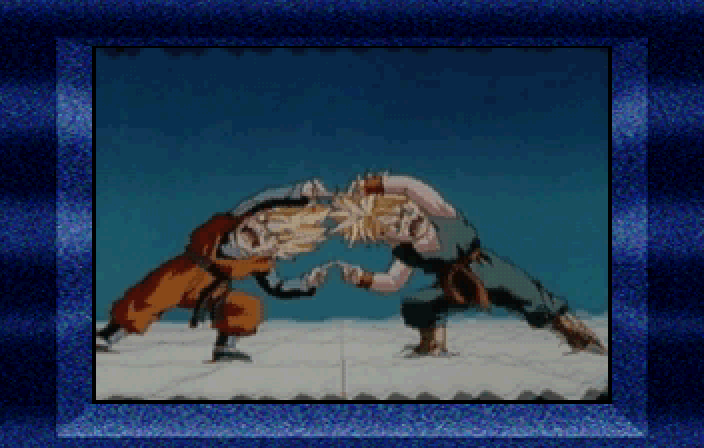 Dragon Ball Z: Shin Butōden (SEGA Saturn) screenshot: Fuuuuuusion, HAH!