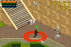 Star Wars: Jedi Power Battles (Game Boy Advance) screenshot: Qui Gonns unique jedi power in action