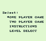 Square Deal (Game Boy) screenshot: Game mode selection - 1 or 2 players?