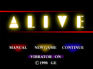 Alive (PlayStation) screenshot: Title screen.