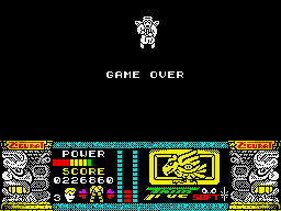 Jungle Warrior (ZX Spectrum) screenshot: Game Over. Amen.