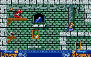 Slightly Magic (Atari ST) screenshot: Exploring more of the castle.