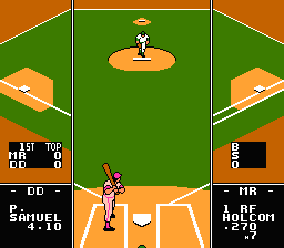 Baseball Stars 2 (NES) screenshot: Playing at the country stadium