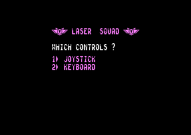 Laser Squad (Amstrad CPC) screenshot: Controls selection