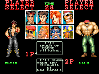 Big Fight (Arcade) screenshot: Kevin and Gear (vs mode)