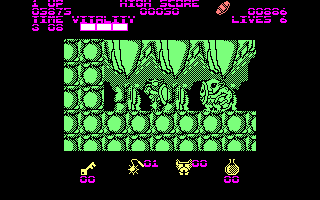 Black Tiger (Amstrad CPC) screenshot: Level 3