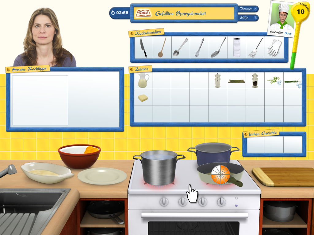 Das große Sarah Wiener Kochspiel (Linux) screenshot: Cooking...