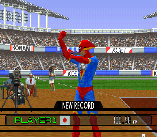 International Track & Field 2000 (PlayStation) screenshot: Who's the daddy?