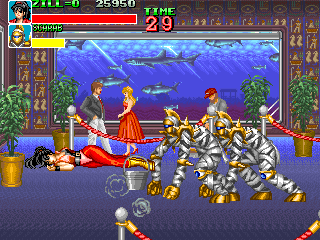Big Fight (Arcade) screenshot: Killed by mummies