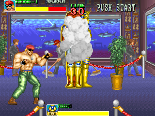 Big Fight (Arcade) screenshot: Smoke?!