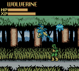 X-Men: Mutant Wars (Game Boy Color) screenshot: A kick from above