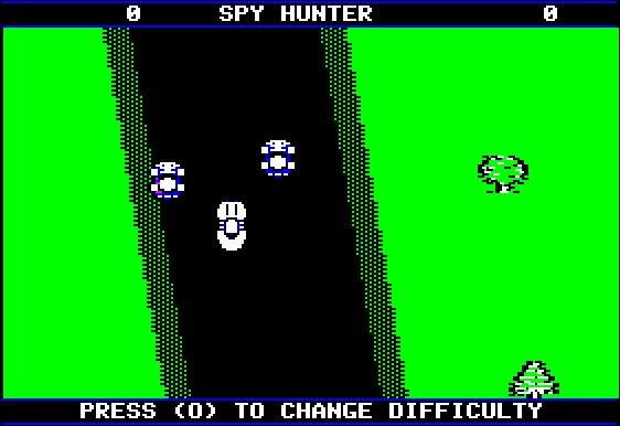 Spy Hunter (Apple II) screenshot: These enemies are bullet-proof.