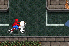 E.T. The Extra-Terrestrial (Game Boy Advance) screenshot: Cycling through the streets.
