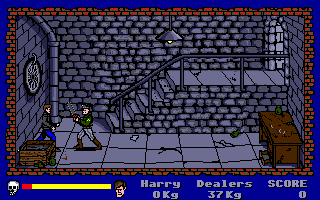Operation: Cleanstreets (Atari ST) screenshot: A dealer with a Chainsaw, yes !