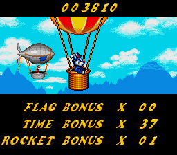 Whizz (SNES) screenshot: End level statistics