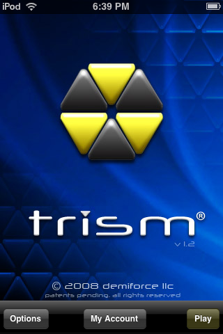 Trism (iPhone) screenshot: Title screen