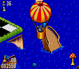 Whizz (SNES) screenshot: Taking the balloon to the next level.