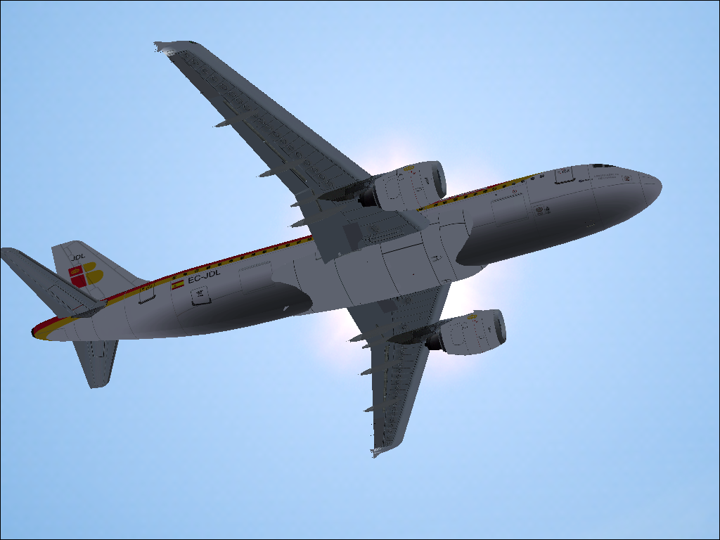 Take to the Skies (Windows) screenshot: A320 in flight, gear retracted. (FS2004)