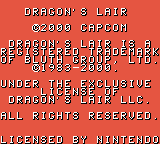 Dragon's Lair (Game Boy Color) screenshot: Title and copyright info