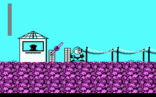 Mega Man (DOS) screenshot: Checkpoint to level select (CGA)
