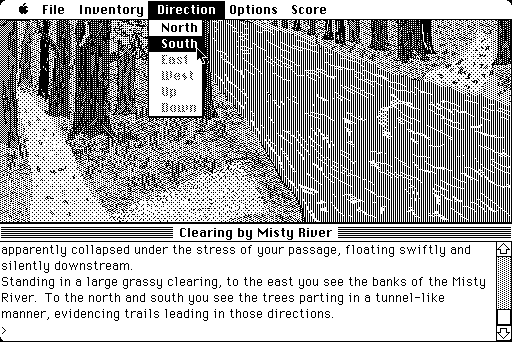 Legacy (Macintosh) screenshot: Moving can also be done through the menu