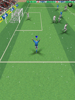 FIFA 09 (Symbian) screenshot: Lavezzi celebrating his goal
