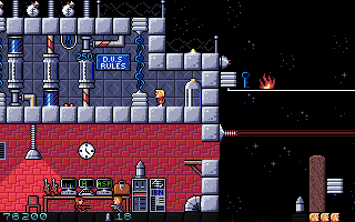 Secret Agent HD (Windows) screenshot: Upper section of the same level with big electric discharge effects.