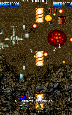 Blue Hawk (Arcade) screenshot: Two player demo