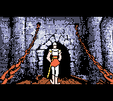Dragon's Lair (Game Boy Color) screenshot: Our hero marches forth.