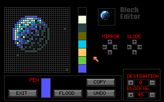 Shoot 'em up Construction Kit (Amiga) screenshot: Background editor - Block editor.