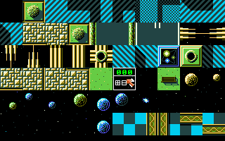 Shoot 'em up Construction Kit (Amiga) screenshot: Background editor - Select a block to edit.