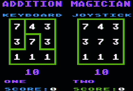 Addition Magician (Apple II) screenshot: Two player game