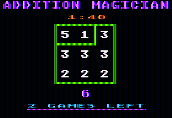 Addition Magician (Apple II) screenshot: Drawing a wall around 5+1