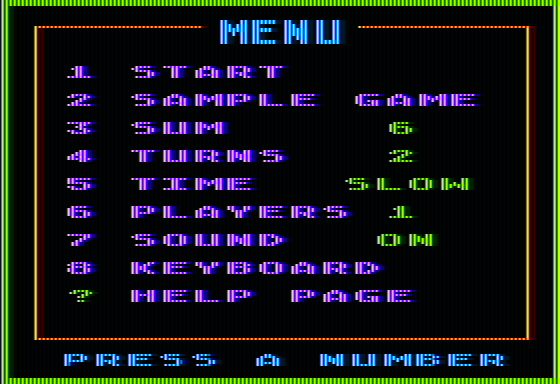 Addition Magician (Apple II) screenshot: Menu
