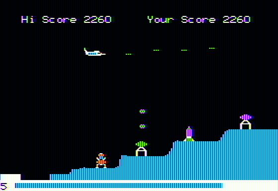 Pegasus II (Apple II) screenshot: High score showing after game over