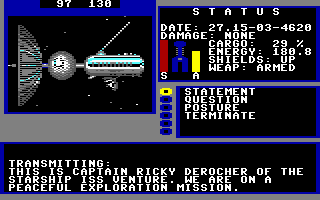 Starflight (Commodore 64) screenshot: A Nomad probe.