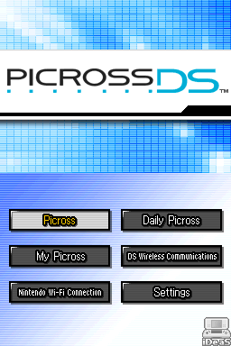 Picross DS (Nintendo DS) screenshot: The title screen.