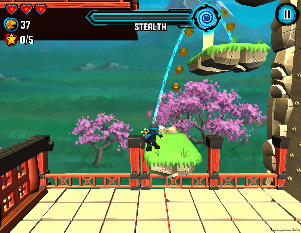 LEGO Ninjago: Skybound (Browser) screenshot: Jump tajectory