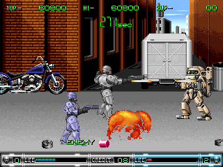 RoboCop 2 (Arcade) screenshot: Boss stage 2, two players