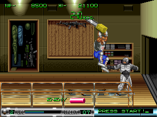 RoboCop 2 (Arcade) screenshot: Boss stage 1